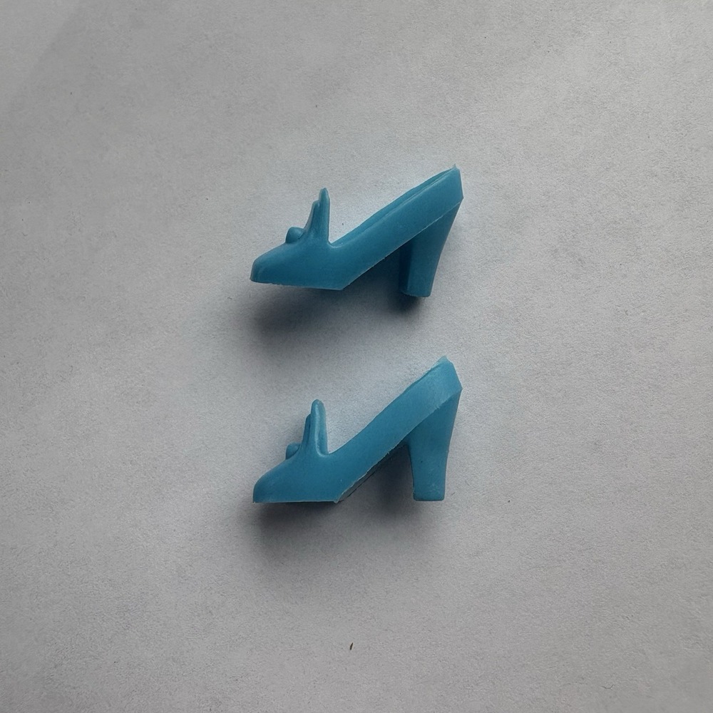 Vintage 1970s Barbie Doll Turquoise Blue Pilgrim Pumps Shoes-Minty!
